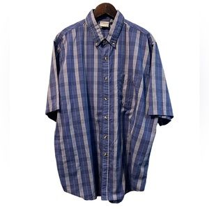 Vintage Saddlebrook Short Sleeve Button Down Shirt, Blue | 2XL